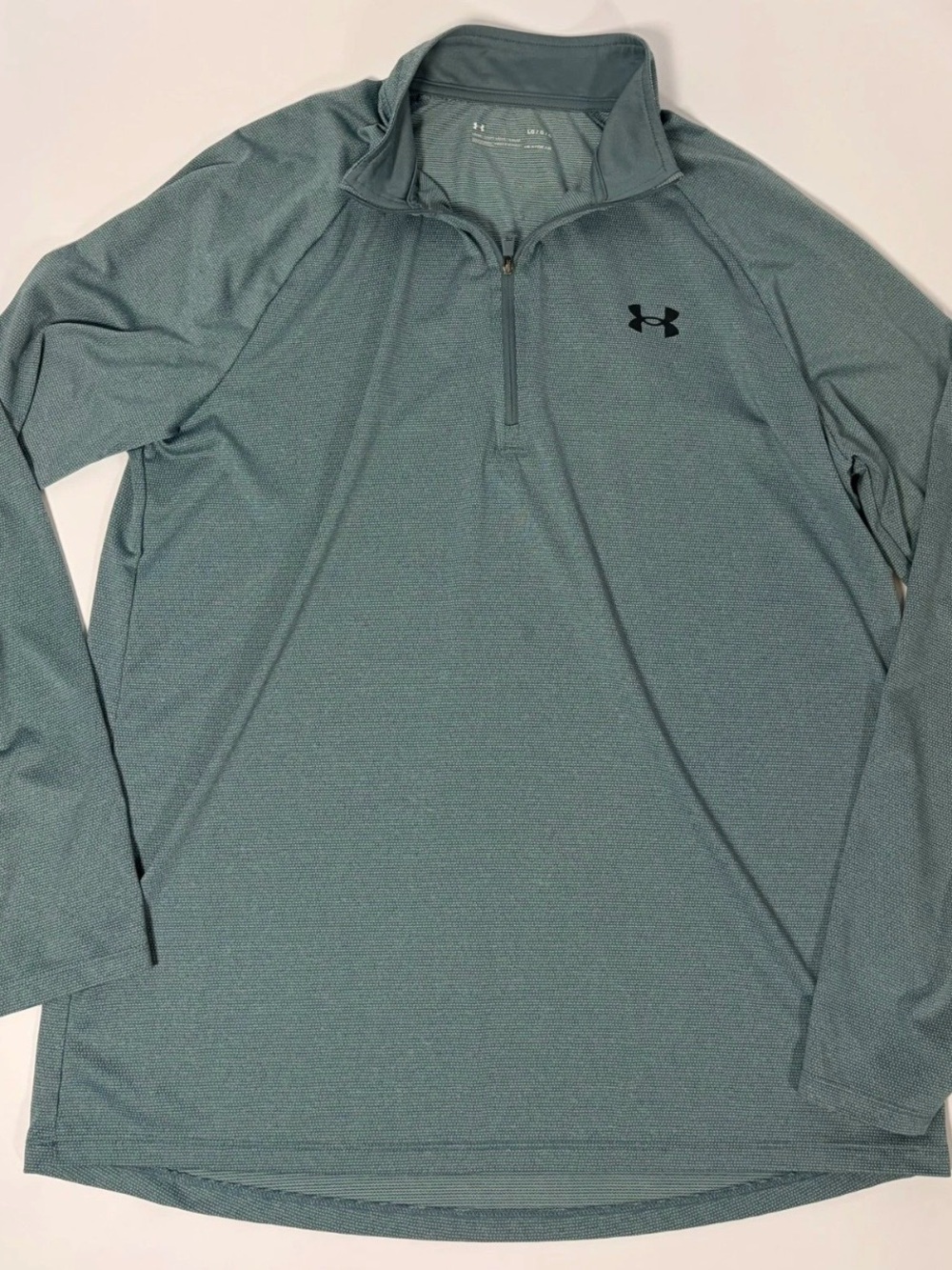 Under Armour Men's L Teal Quarter-Zip Performance Top HeatGear